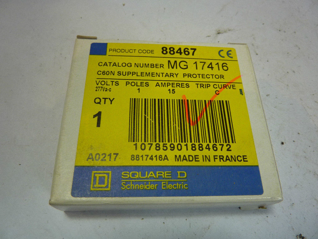 Square D MG-17416 Circuit Breaker 15 Amp 277V ! NEW !