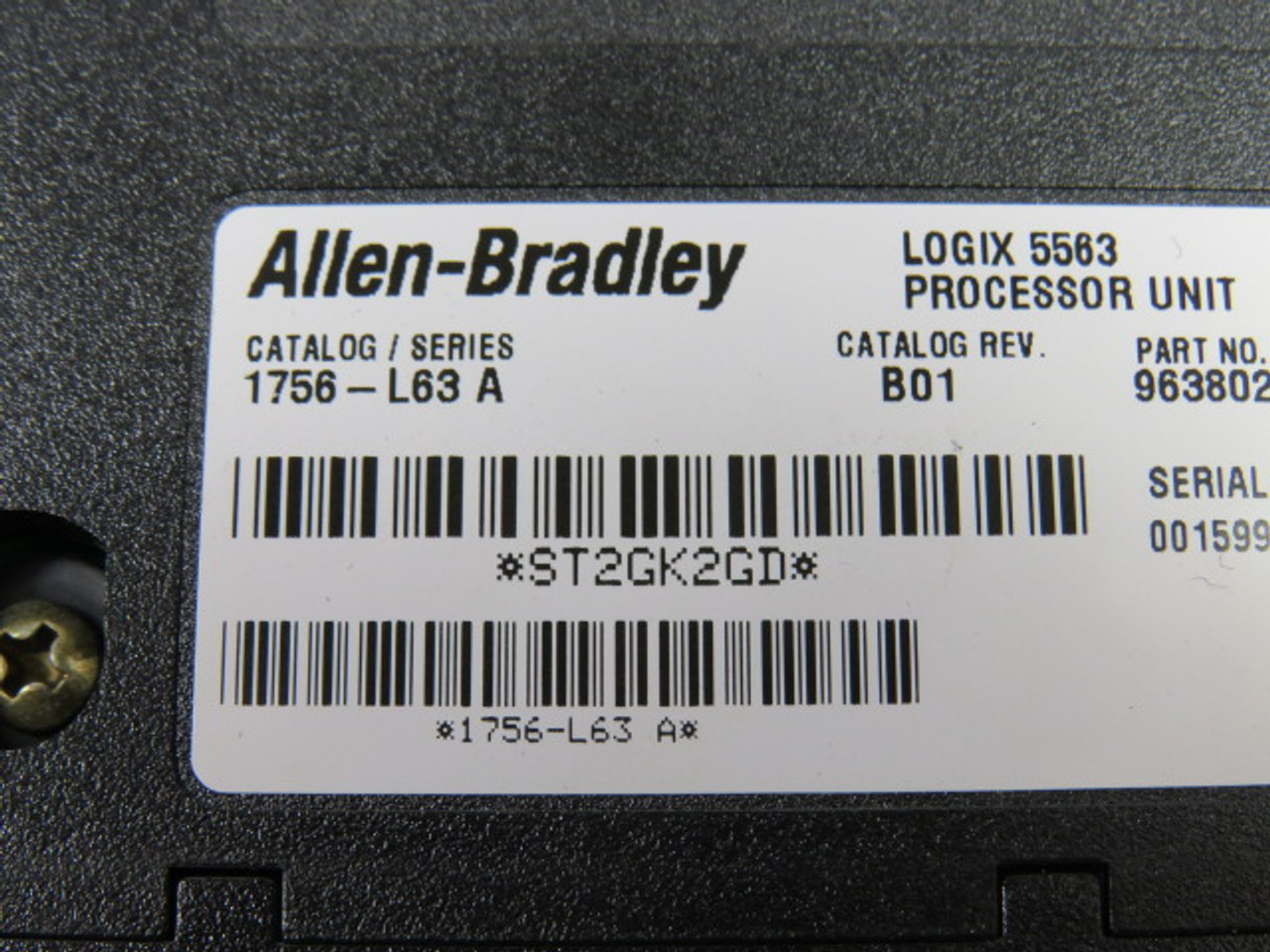 Allen-Bradley 1756-L63 Series A ControlLogix Processor Unit NO BATTERY USED