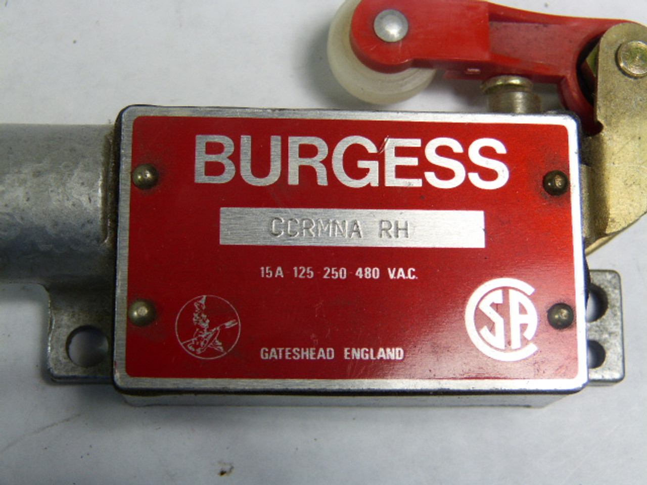 Burgess CCRMNARH Limit Switch Roller Arm 15A 480V AC USED