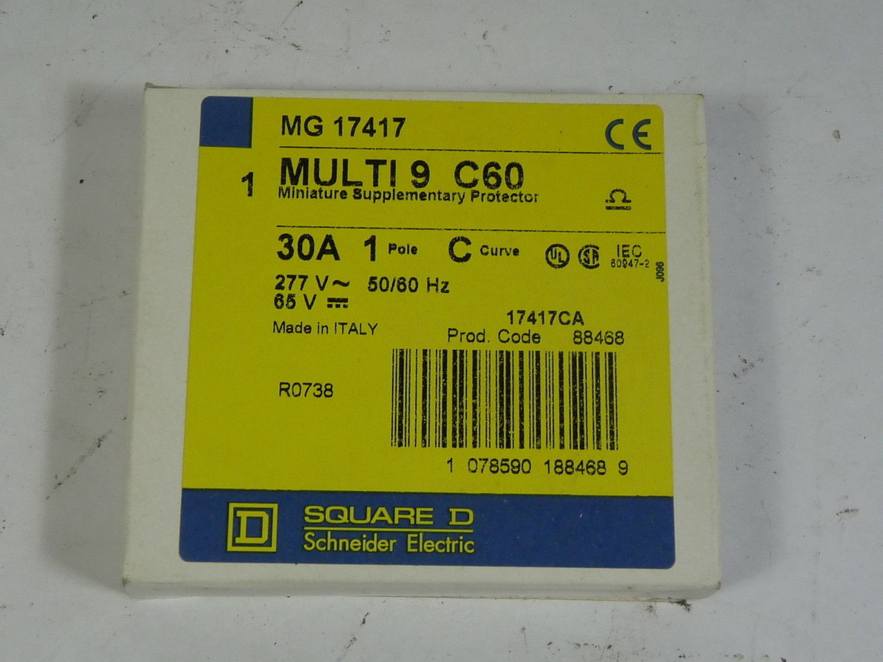 Square D MG17417 Circuit Breaker 30AMP 1Pole 277VAC ! NEW !