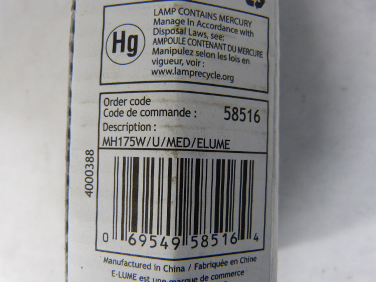 Standard 58516 Lamp HID Med Base Elume ! NEW !