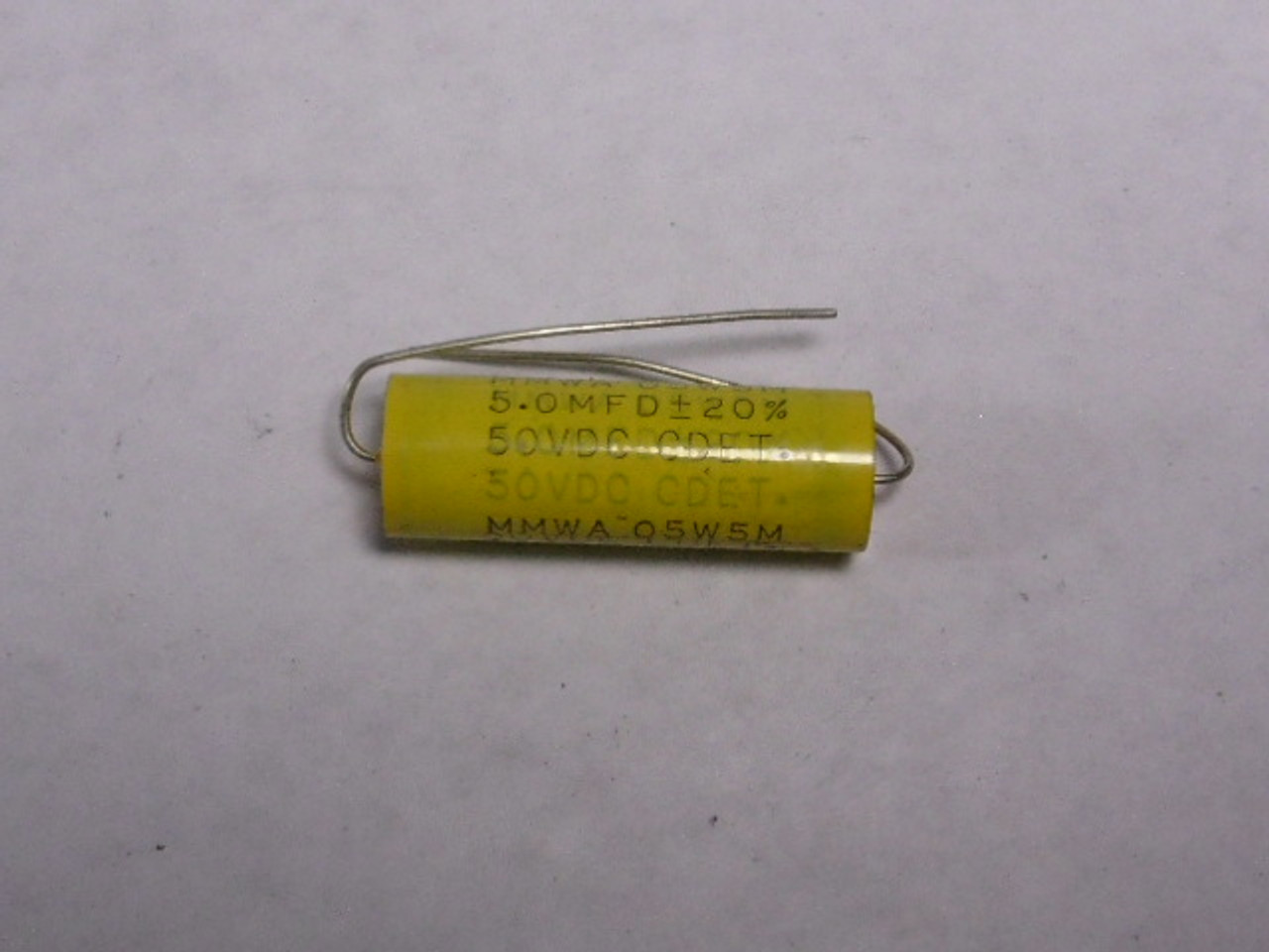 Cornell-Dubilier MMWA05W5M Capacitor 5.0 MFD ?20% 50V DC USED