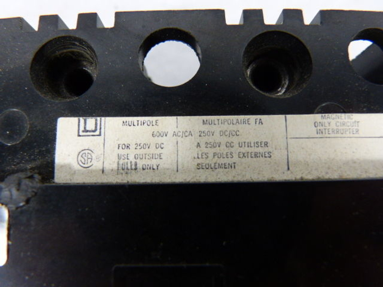 Square D FA3603 Circuit Breaker 3Amp 250VDC Multi-pole USED