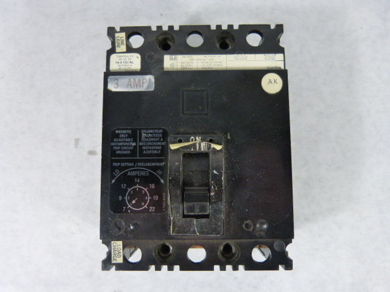 Square D FA3603 Circuit Breaker 3Amp 250VDC Multi-pole USED