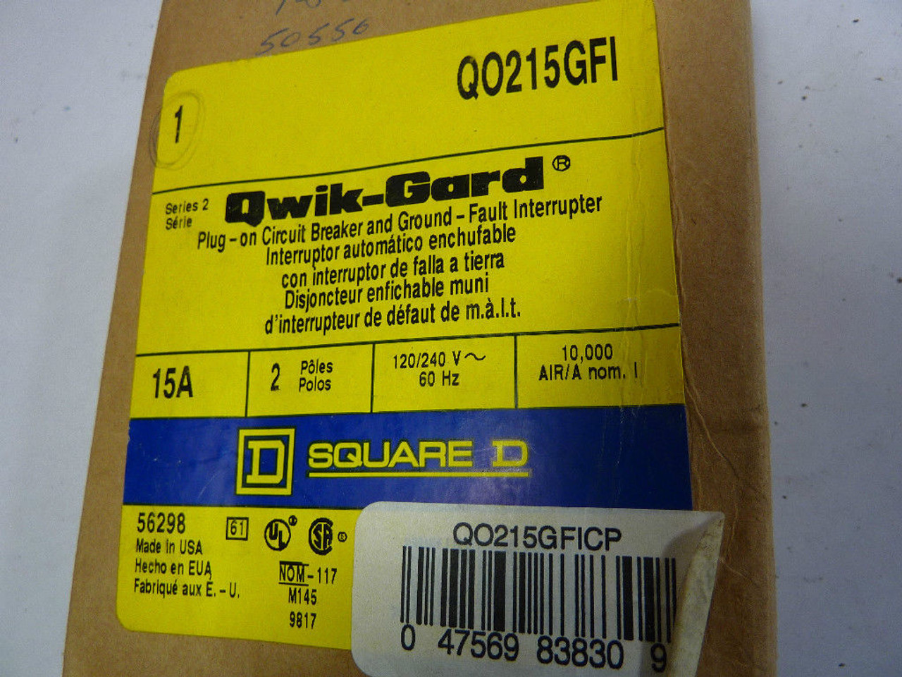 Square D QO215GFI Thermal Magnetic Breaker 120/240V ! NEW !