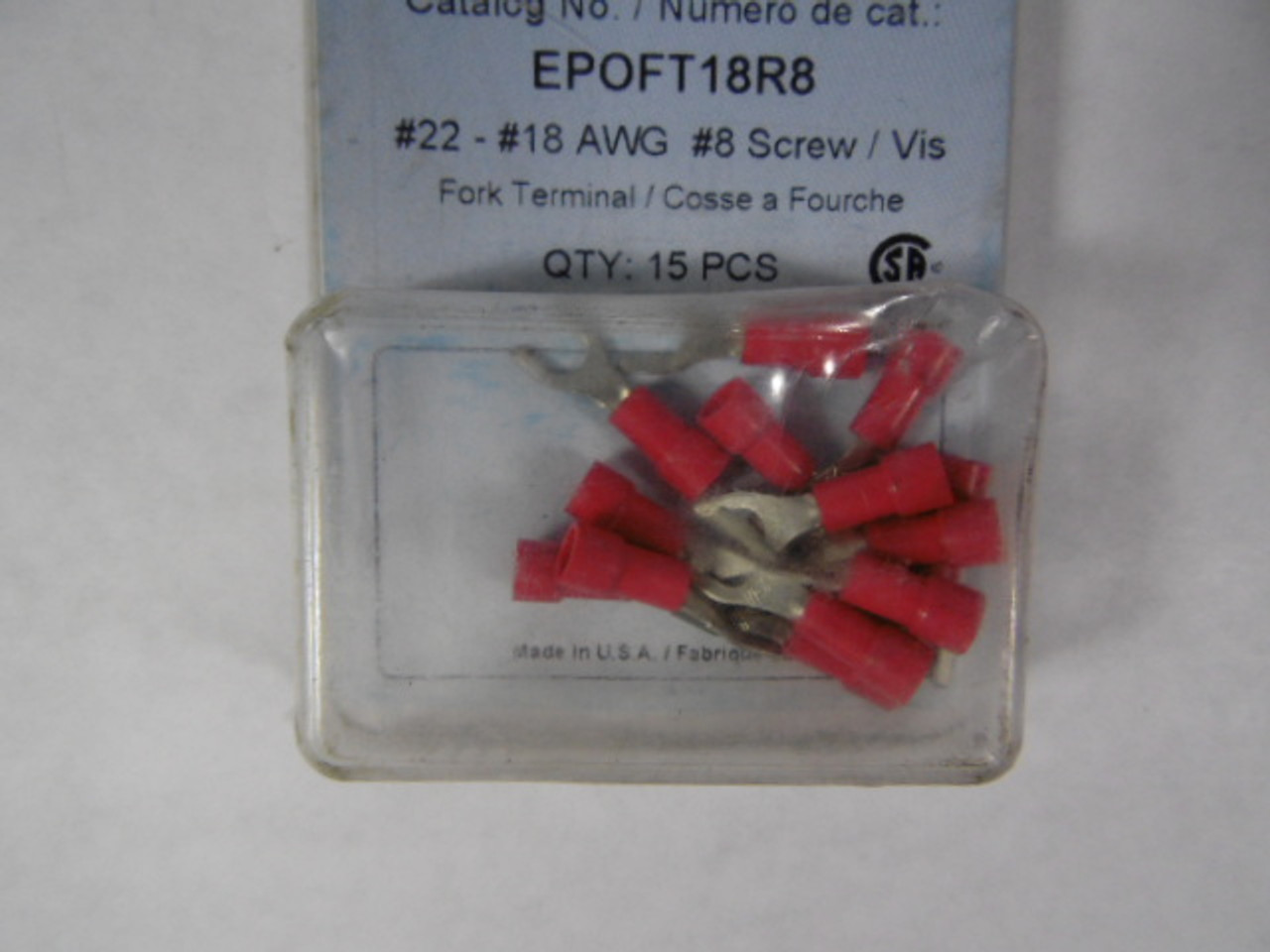 Electripro EPOFT18R8 Fork Terminal 22-18 AWG Box of 15 ! NEW !