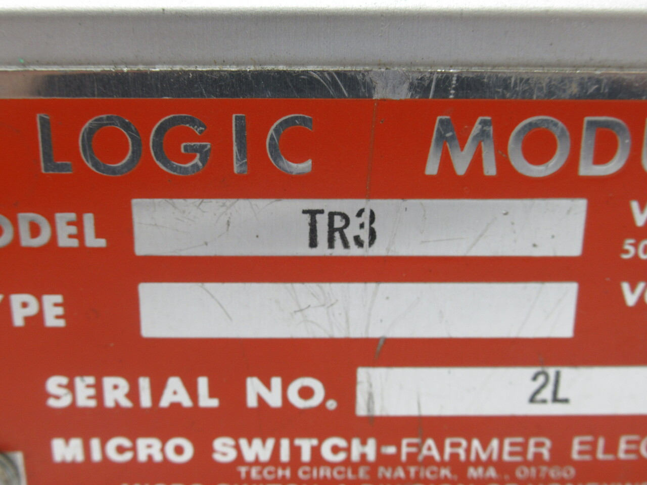 Microswitch TR3 Logic Module 15V 50/60Hz 8-Pin USED