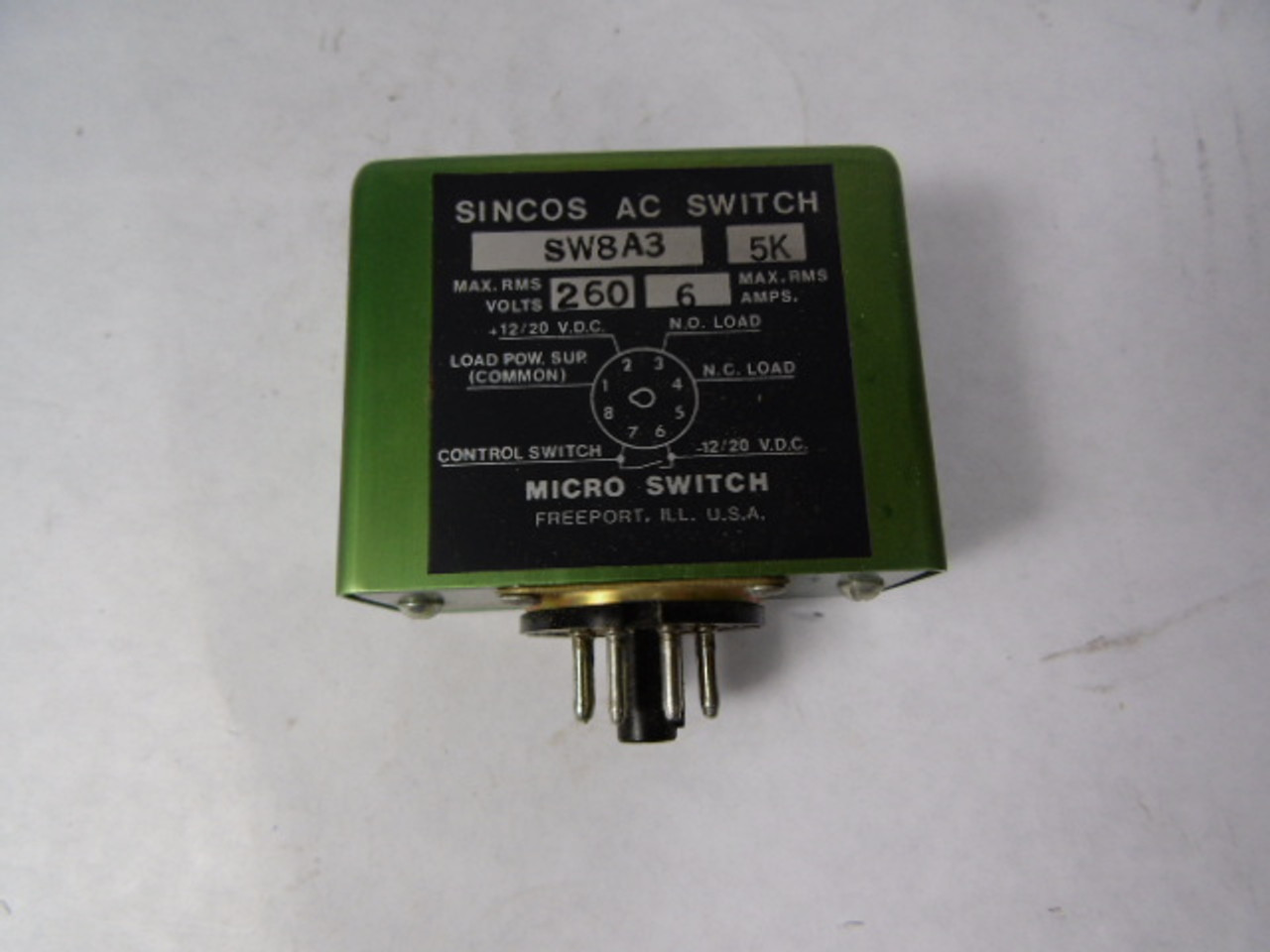 Micro Switch SW8A3-5K Sincos AC Switch 260VAC 12/20VDC 6A NEW