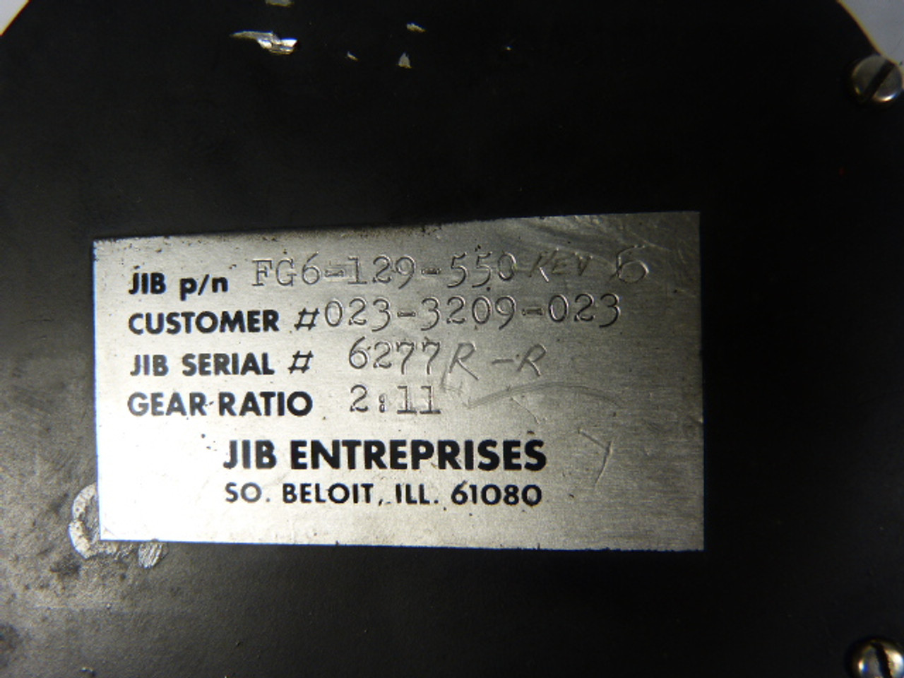 JIB FG6-129-550 Encoder 2:11 Gear Ratio USED