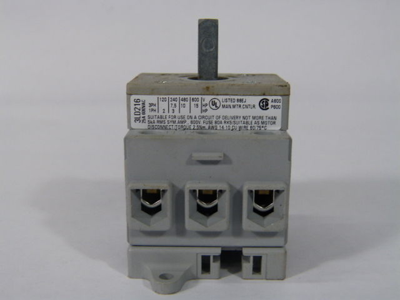 Siemens 3LD2164-0TB53 Emergency Disconnect Switch 3Pole 690VAC USED
