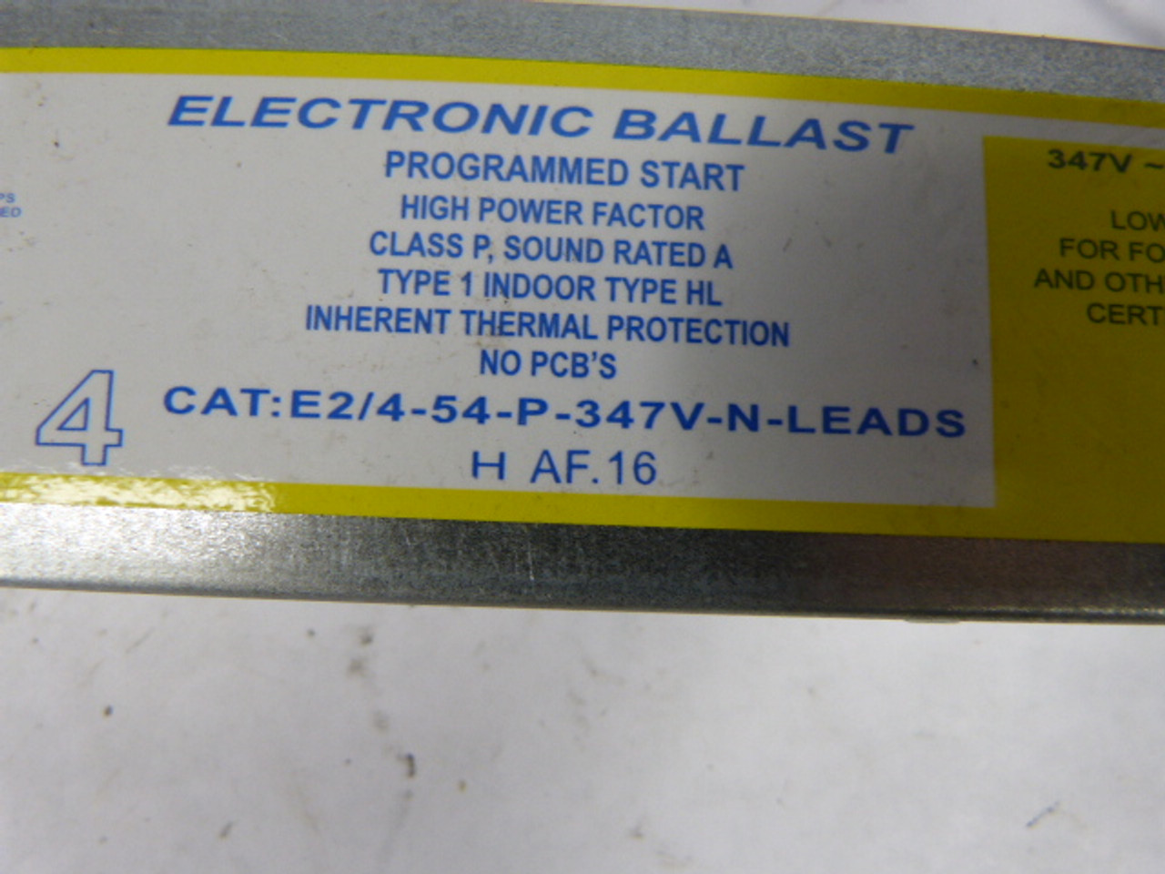 SLI E2/4-54-P-347V-N-LEADS Fluorescent Lamp Start Ballast ! NOP !