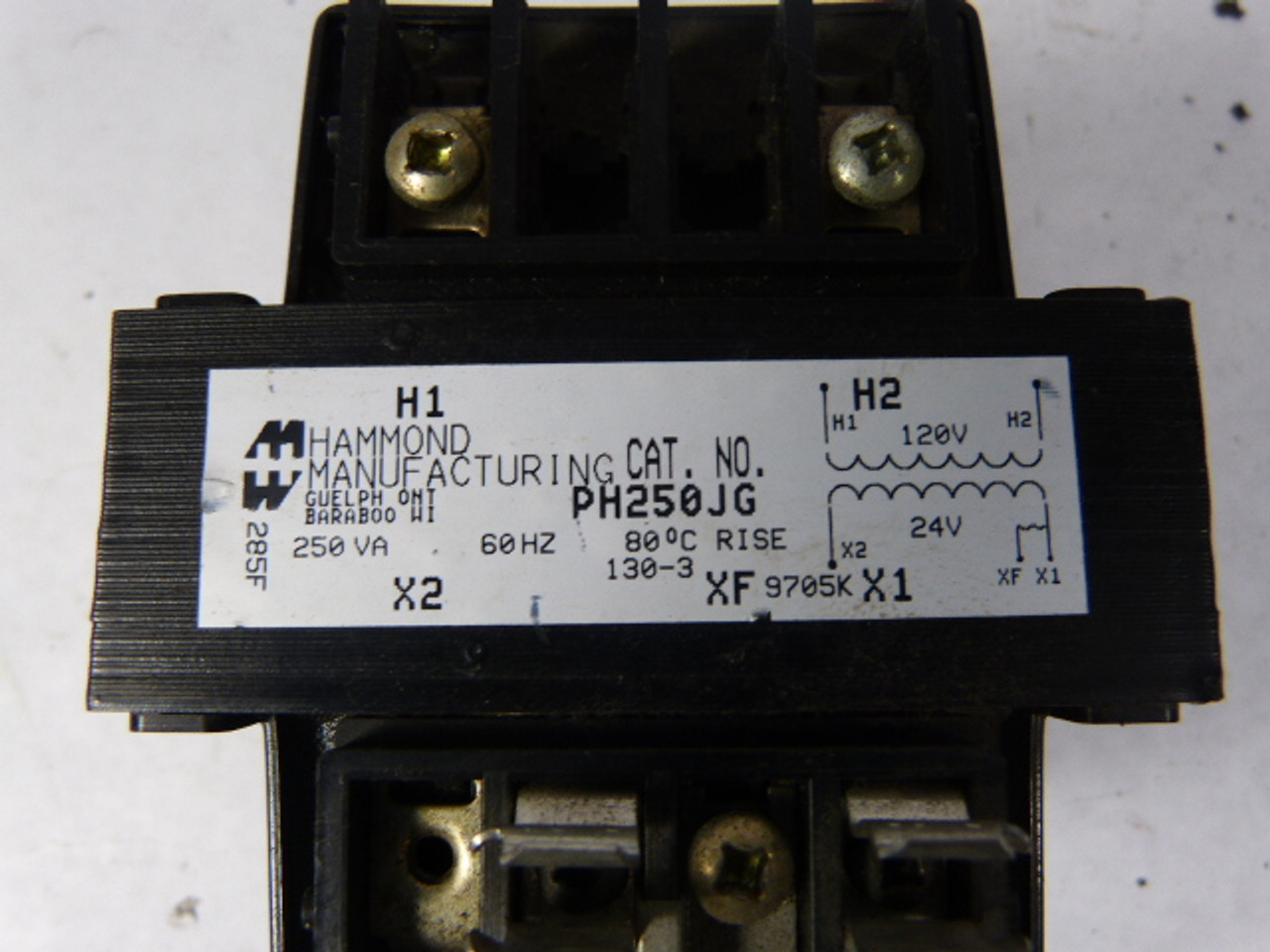 Hammond PH250JG Transformer 120 Vac 1 PH 250 VA 60 HZ USED