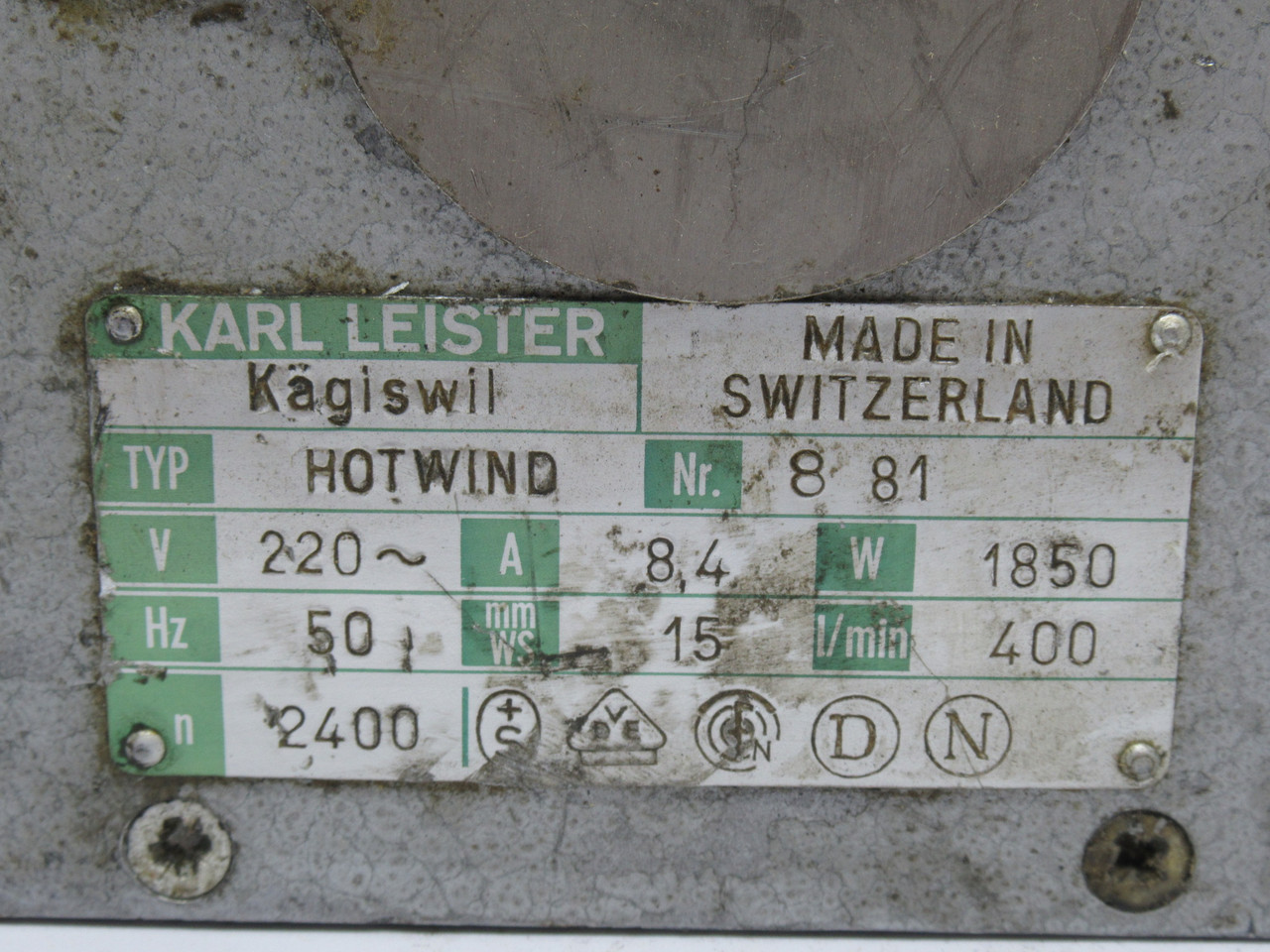 Leister 1850-220 Hot Air Blower 220V 1850W SHELF WEAR USED