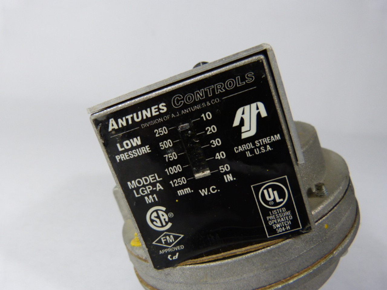Antunes Controls LGP-A 10-50 Manual Low Pressure Switch 250-1250mm USED