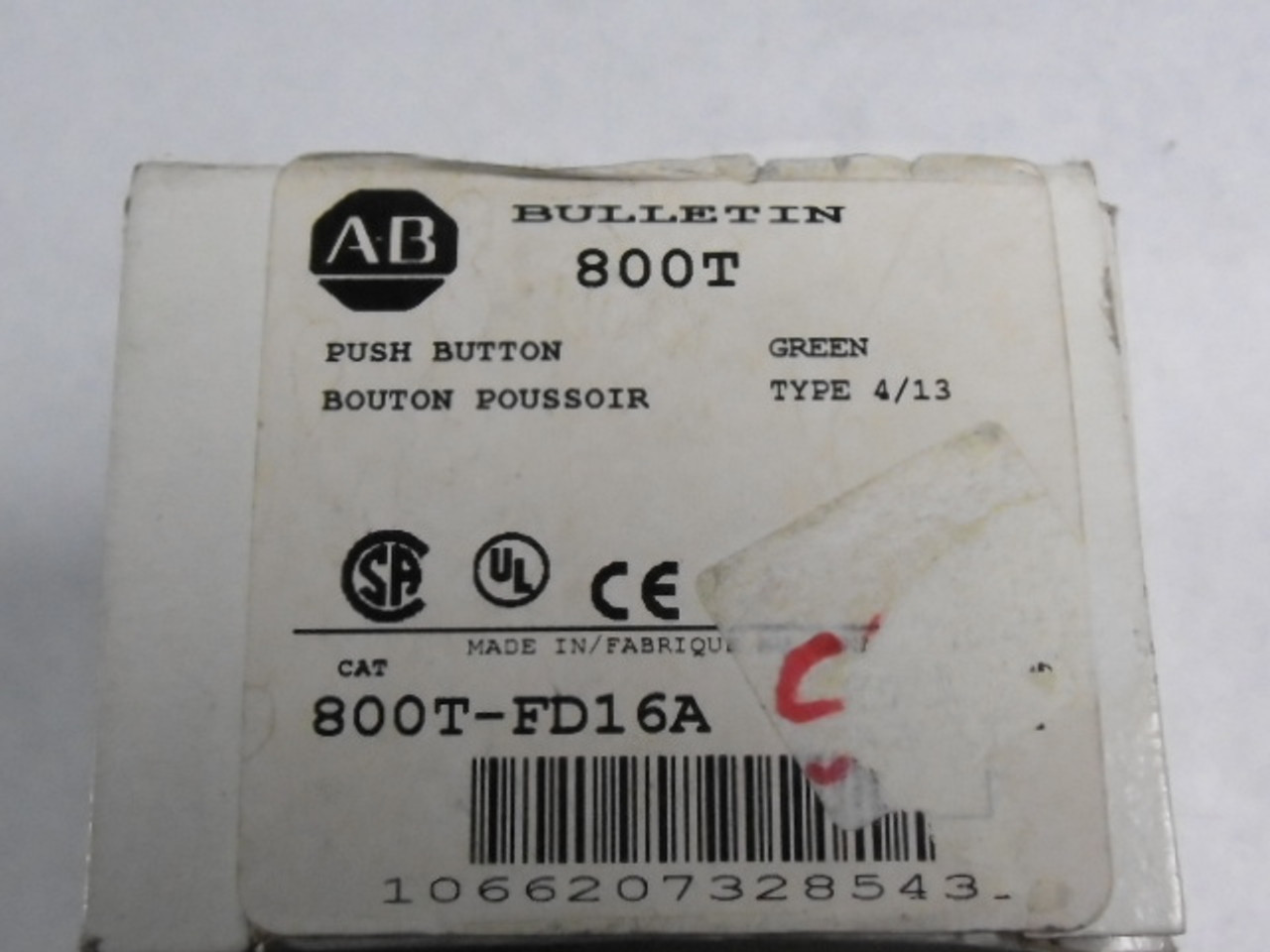 Allen-Bradley 800T-FD16A Maintained Pushbutton Unit Red/Green ! NEW !