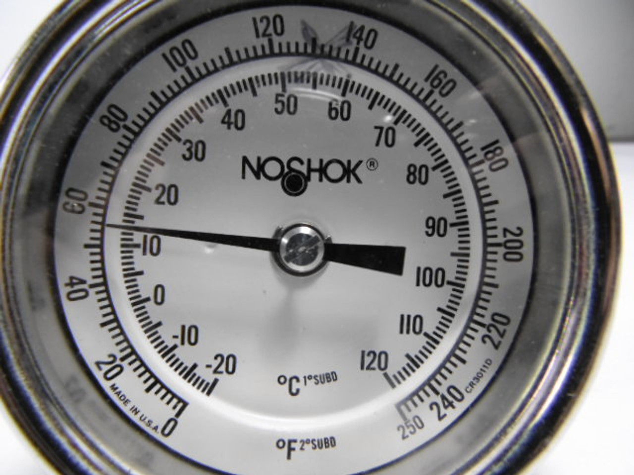 Noshok 30-310-060-0/250-F/C Temperature Gauge 0-250F -20-120C 3" Dial USED