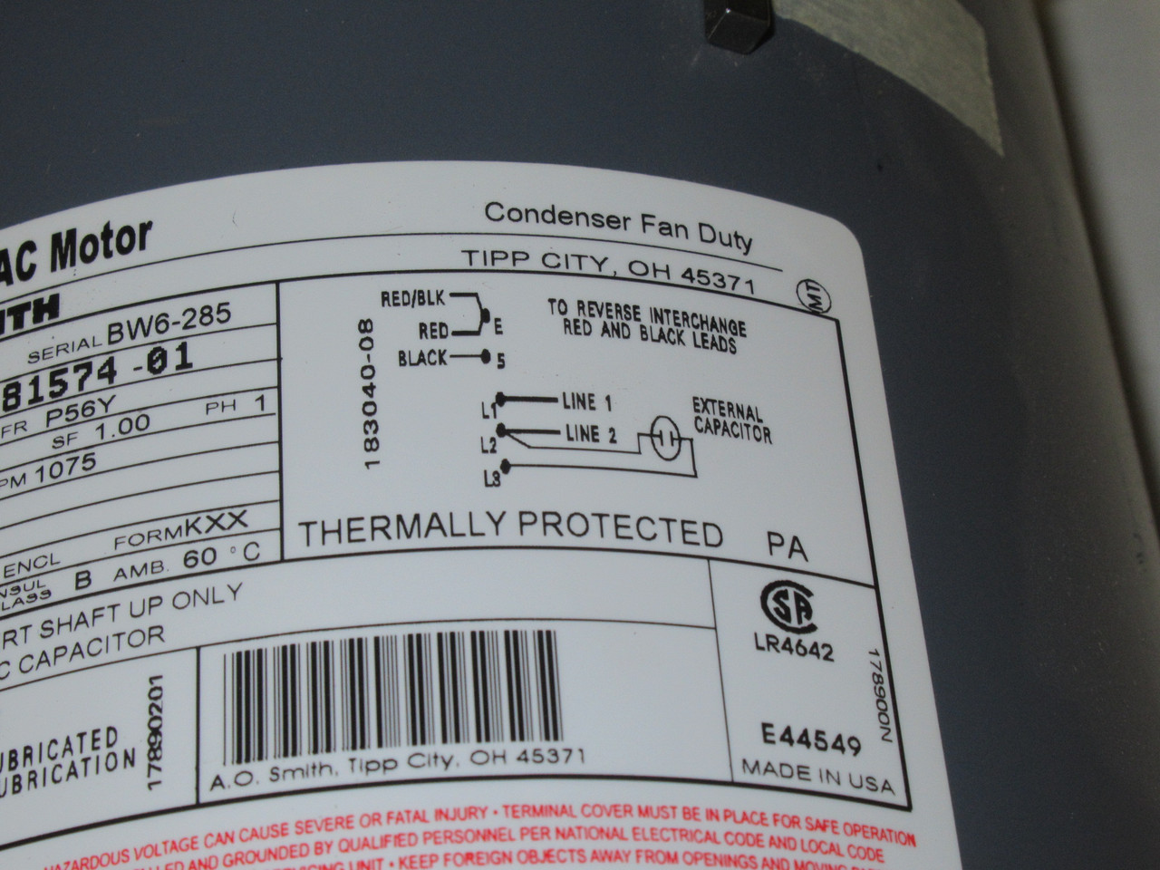 AO Smith 8-18157400 Motor 1.5HP 1075RPM 575V P56Y OAO 60HZ ! NEW !