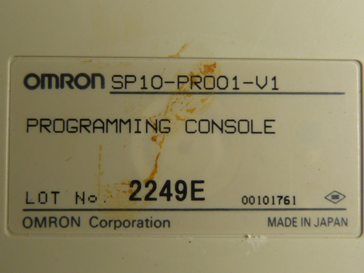 Omron SP10-PR001-V1 Programmable Logic Console W/ Cable 6In - 4Out 240VAC USED