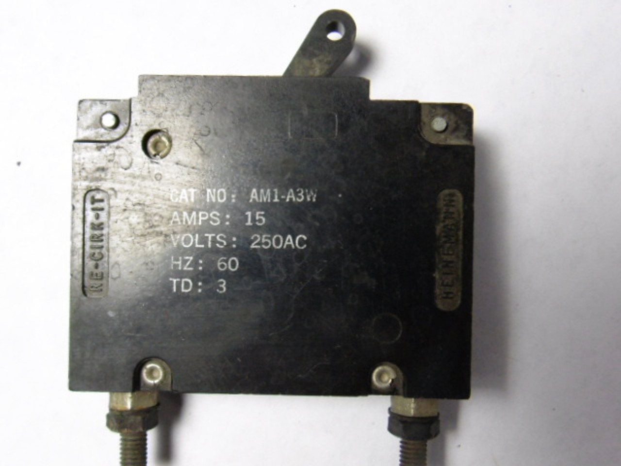 Heinemann AM1-A3-W Bullet Circuit Breaker 15Amp 250V USED