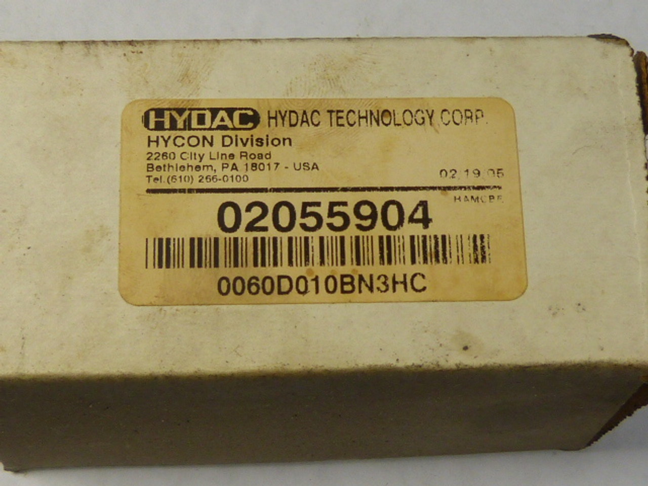 Hydac 02055904 Hydraulic Filter 12 Micron 450PSID ! NEW !