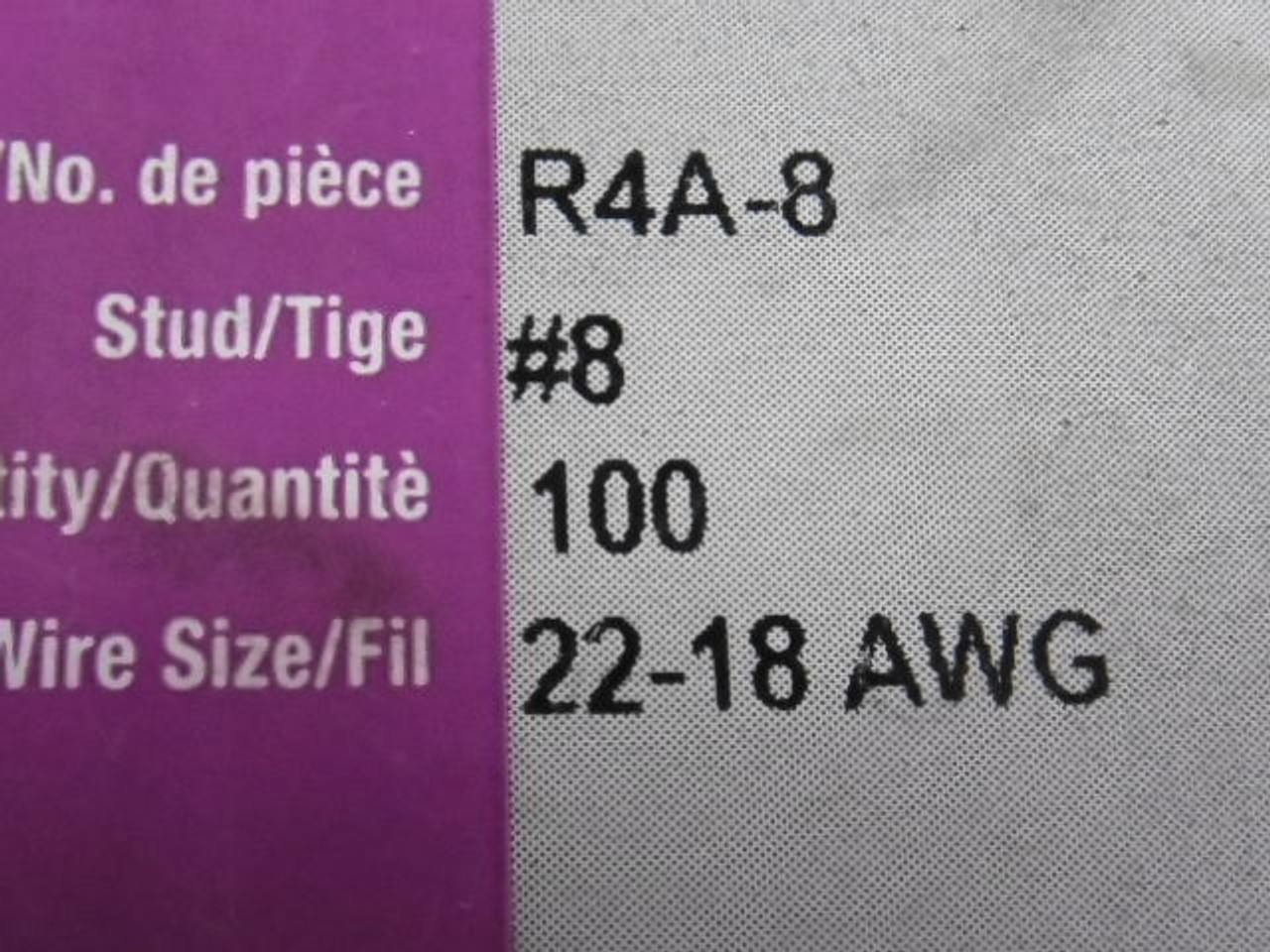 Techspan R4A8 PVC Terminal Ring 22-18 Range Pack of 100 Pieces ! NEW !