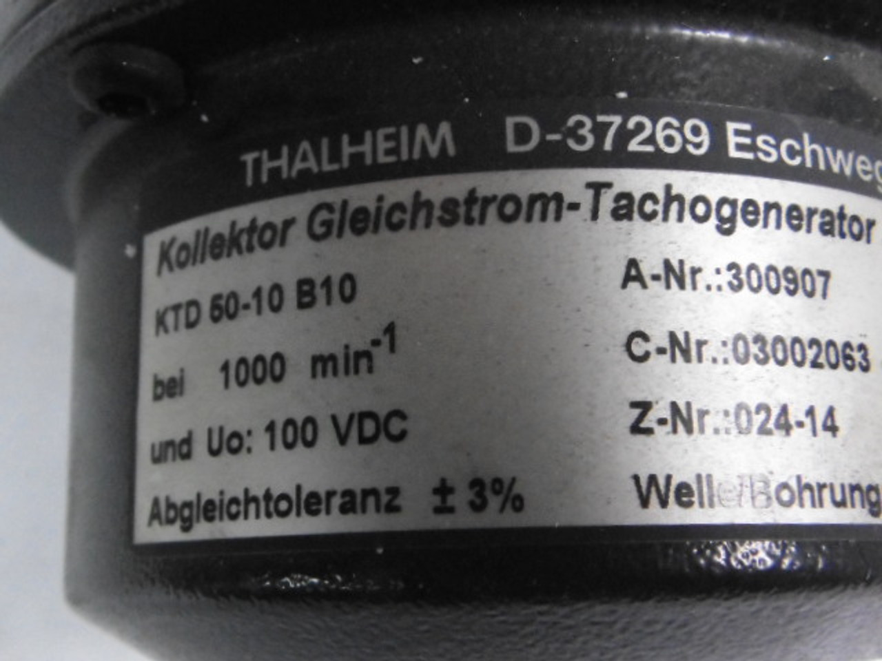 Thalheim KTD-50-10-B10 DC Tachogenerator 100V DC ! NOP !