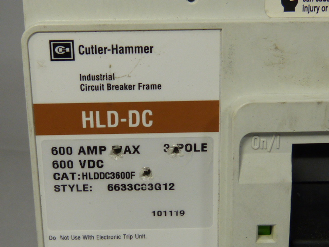 Cutler Hammer HLDDC3600 HLD-DC Circuit Breaker 600A 3Pole 600V USED