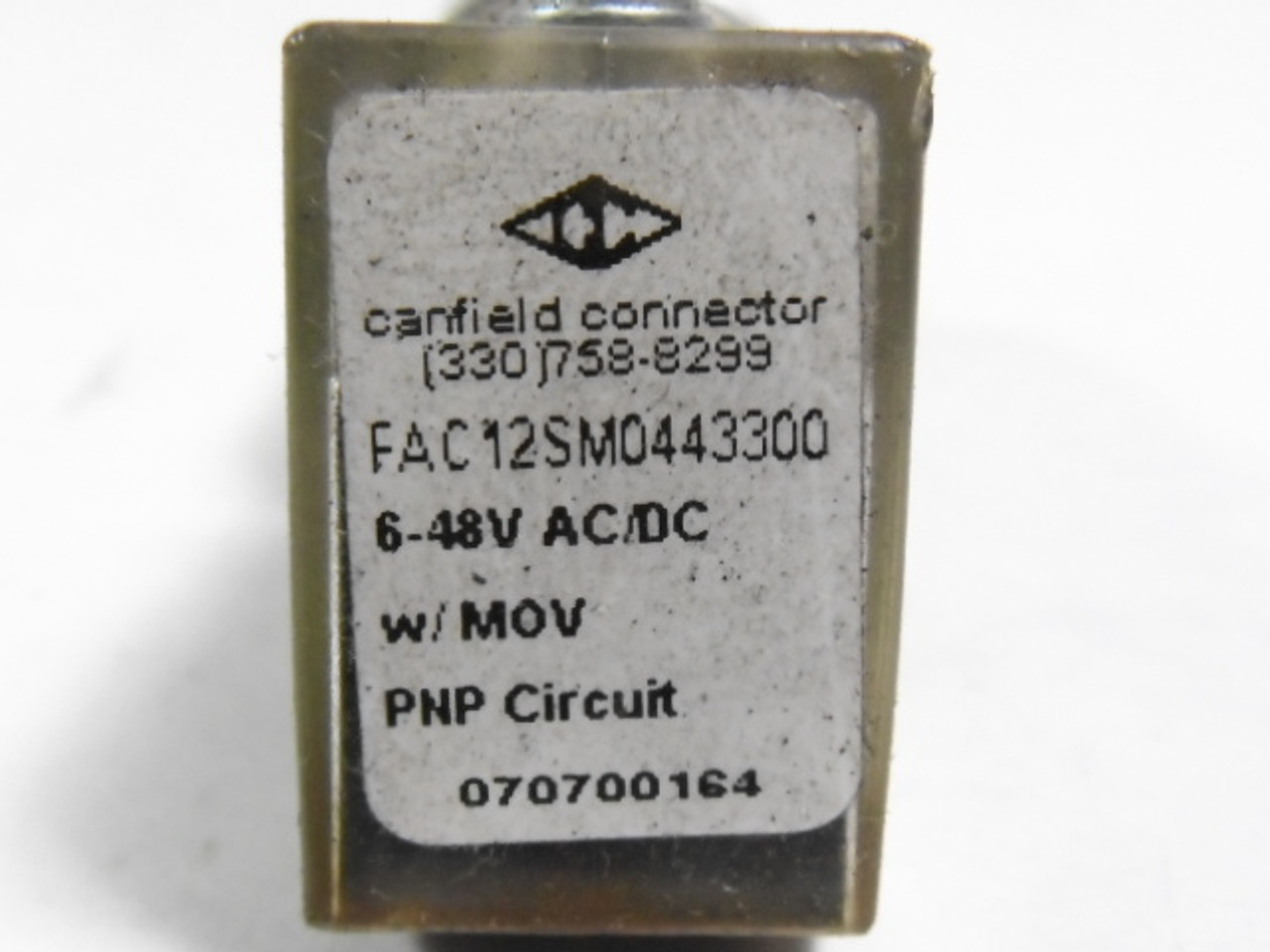 Canfield FAC12SM0443300 Connector 6-48V AC/DC USED