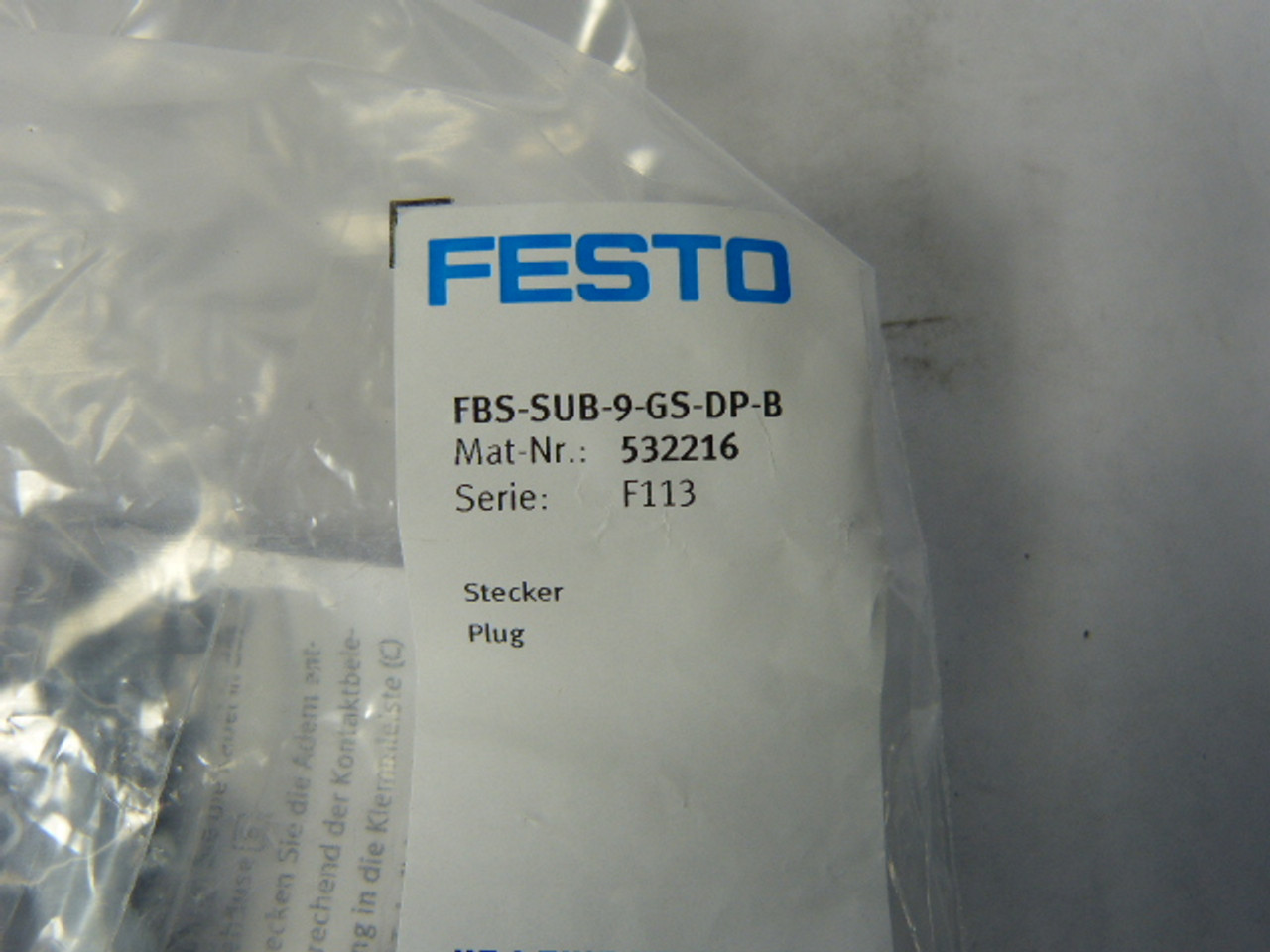 Festo FBS-SUB-9-GS-DP-B Connector Fitting ! NOP !