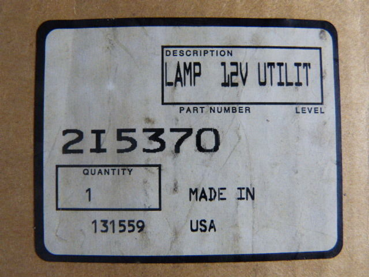 Generic 2I5370 Utility Lamp 12V ! NEW !