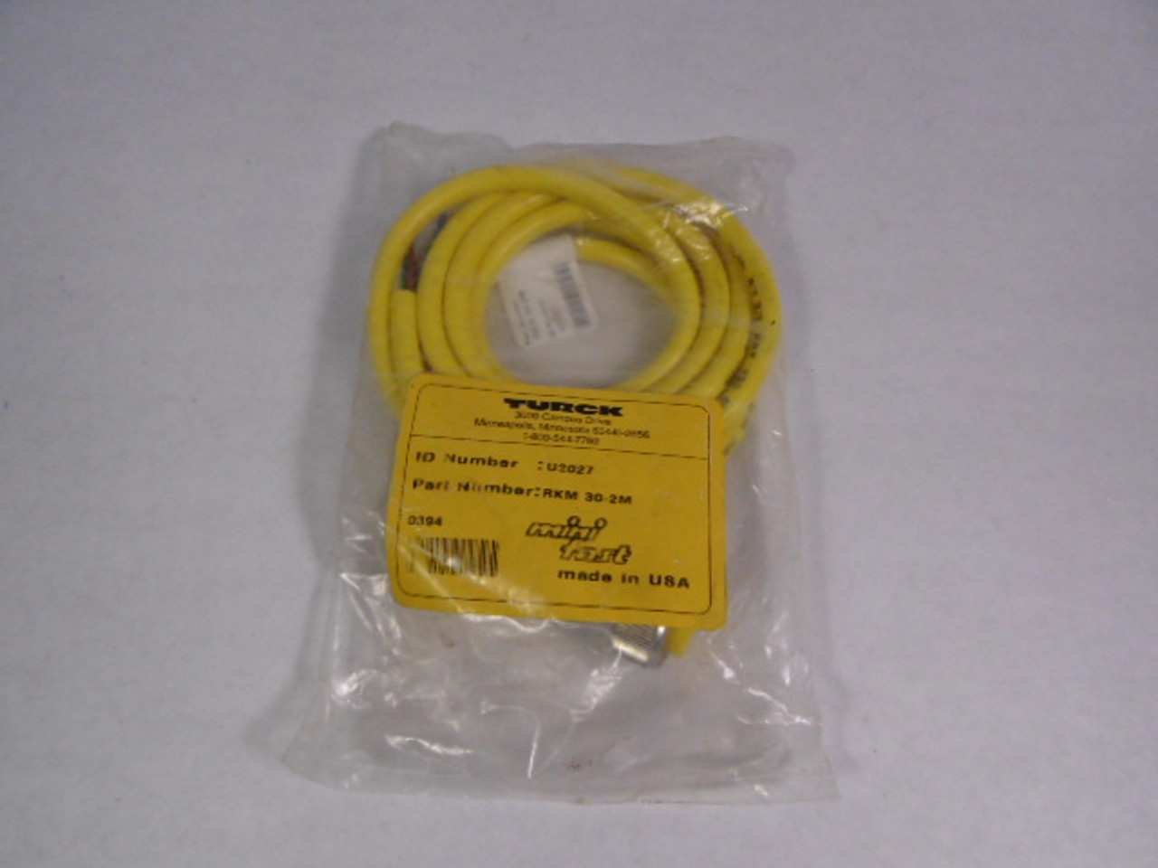 Turck RKM-30-2M Cordset 3Pin 300V 9A 2m Cable NWB