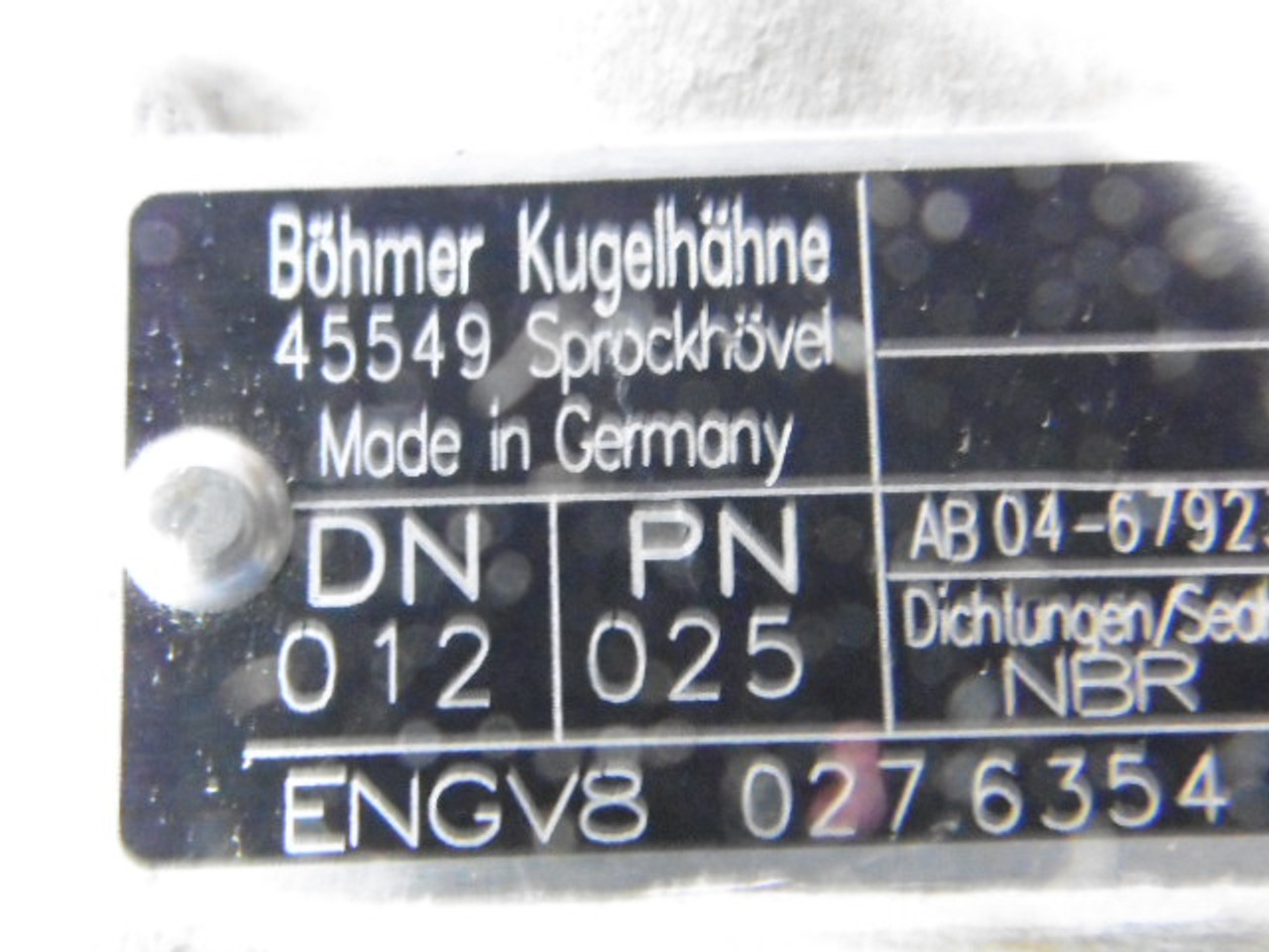 Bohmer Kugelhahne 025 Ball Valve with Handle USED