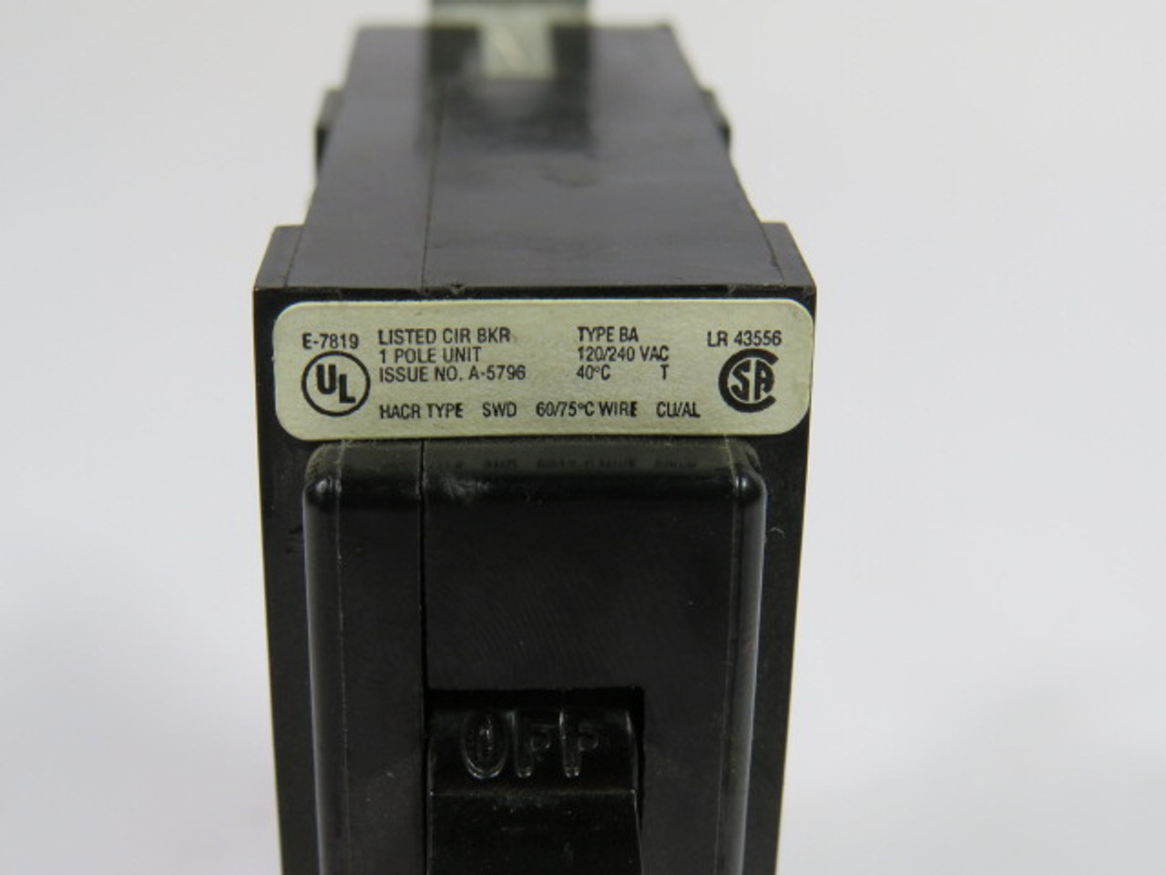 Cutler Hammer BA115 Circuit Breaker 15Amp 120/240V 1 Pole USED