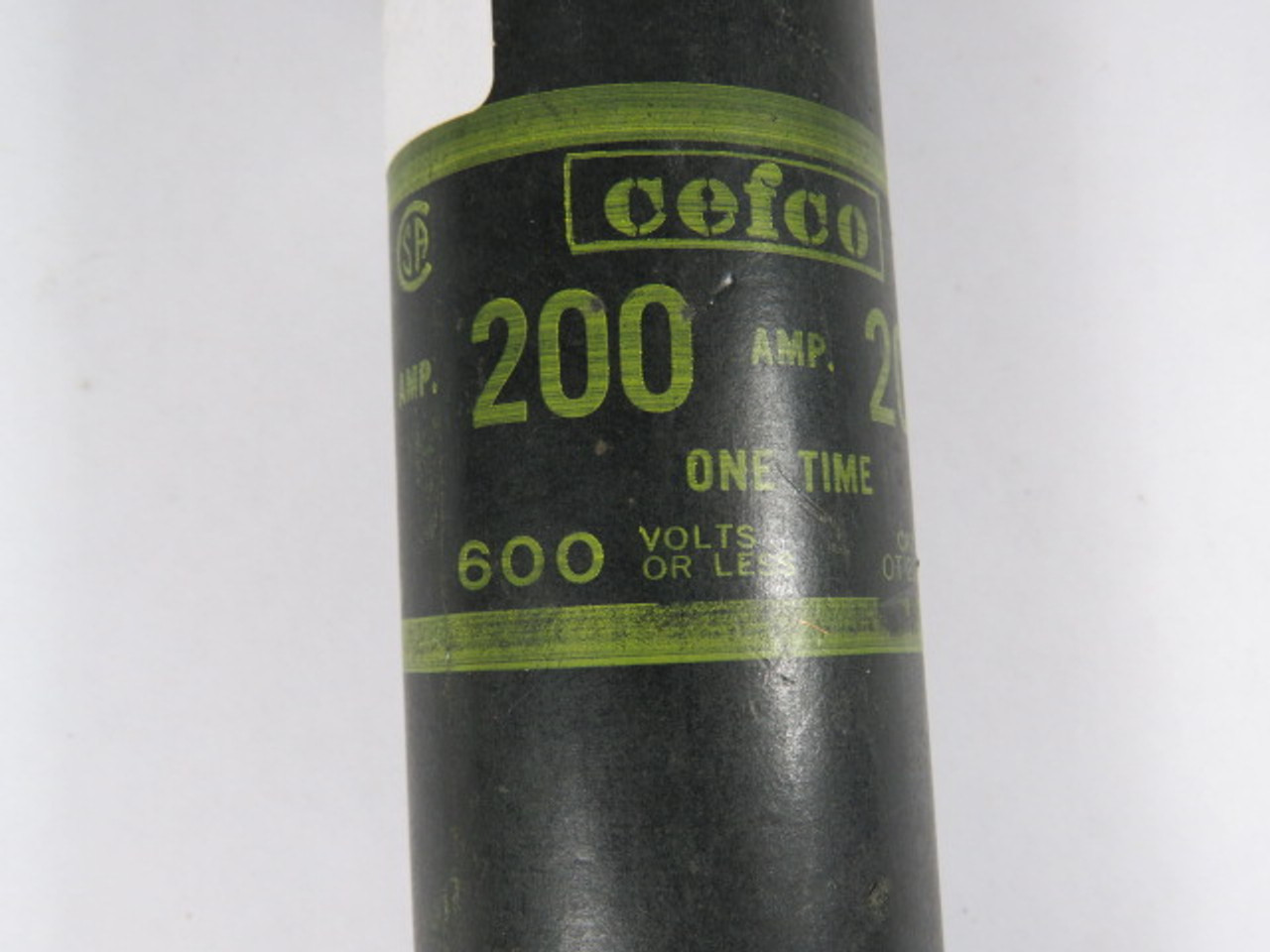 Cefco OT200/600 One Time Fuse 200A 600V USED