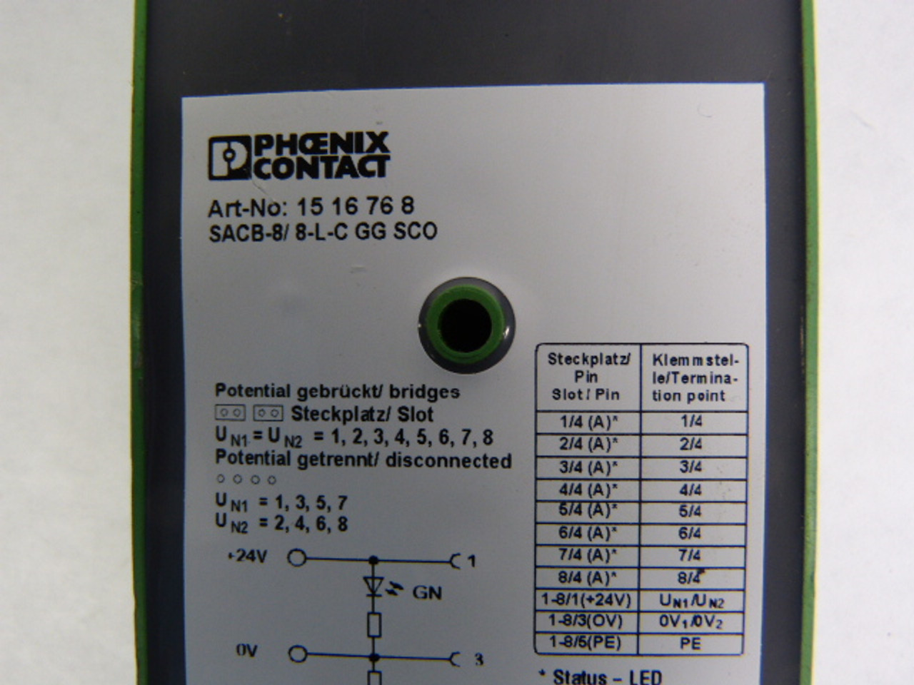 Phoenix Contact SACB-8/8-L-CGGSCO/1516768 Sensor/Actuator Box USED