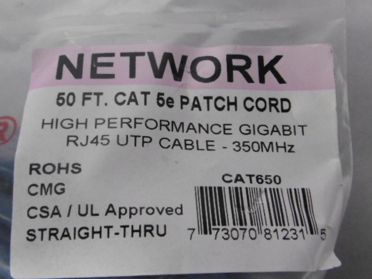 Techcraft CAT650 Patchcord Cat. 5e 50' ! NWB !