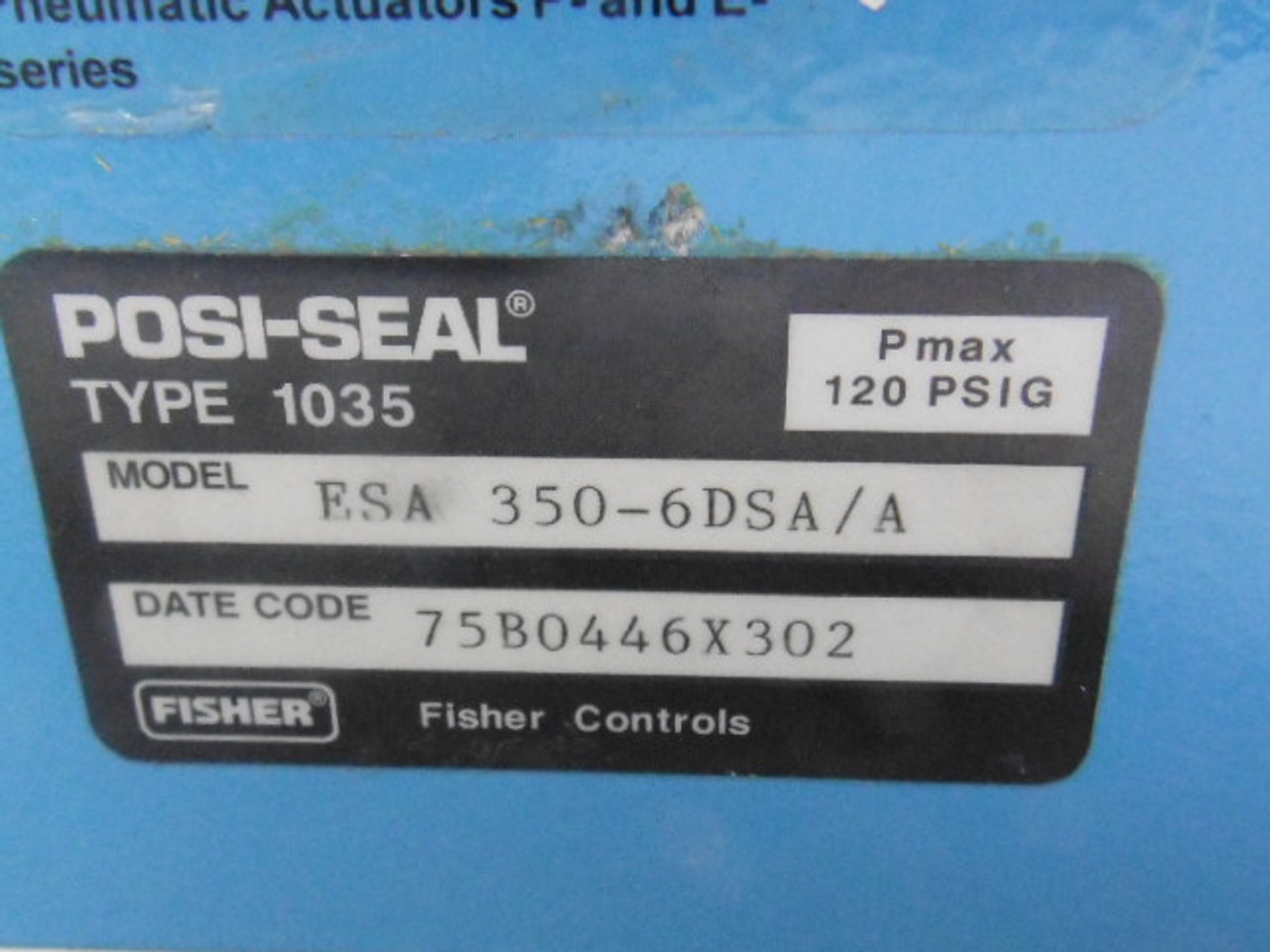 Fisher ESA-350-6DSA/A Posi-Seal Rotary Actuator Spring Return 120psig USED