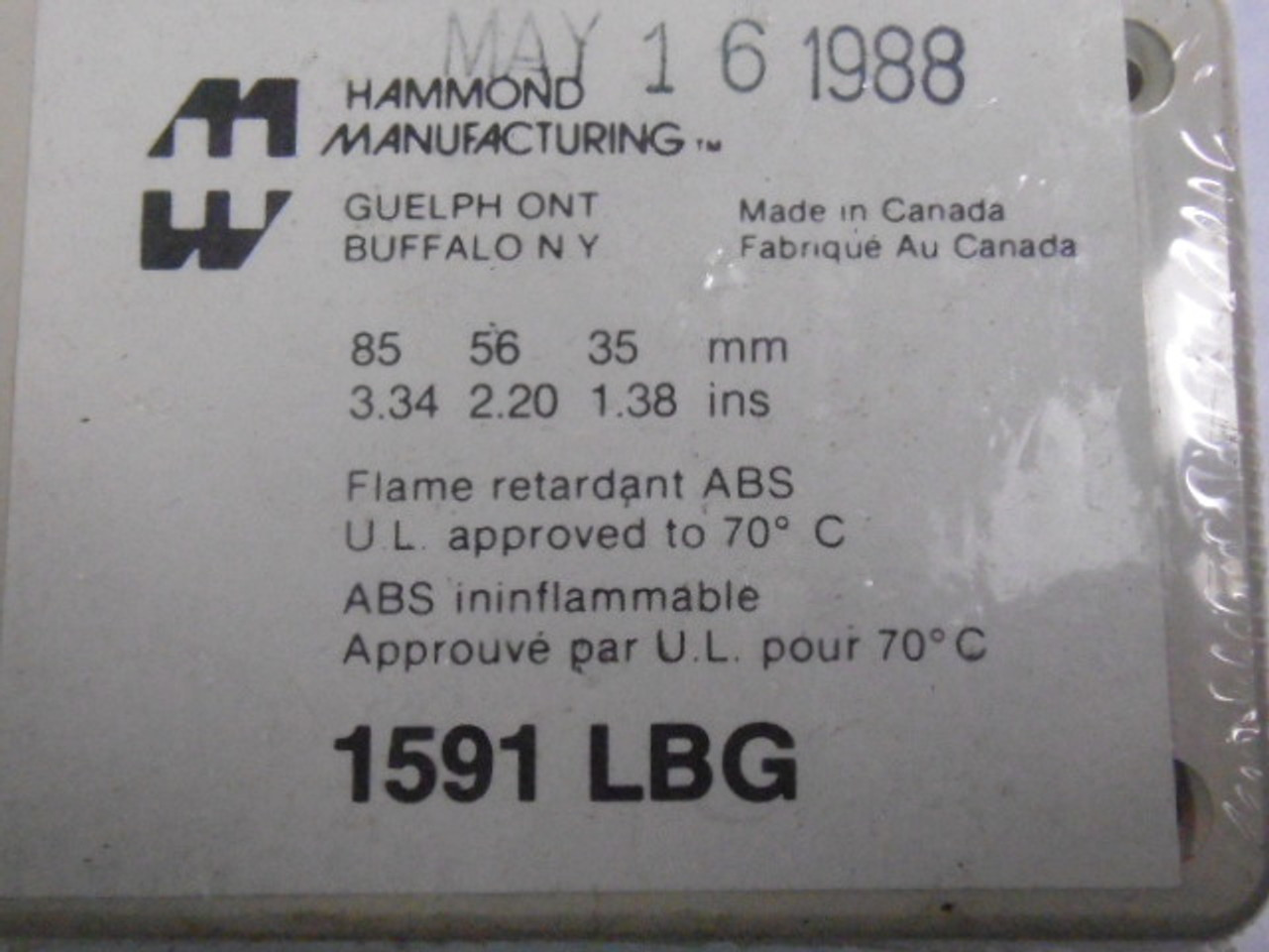 Hammond 1591LBG Enclosure 85x56x35mm ! NWB !