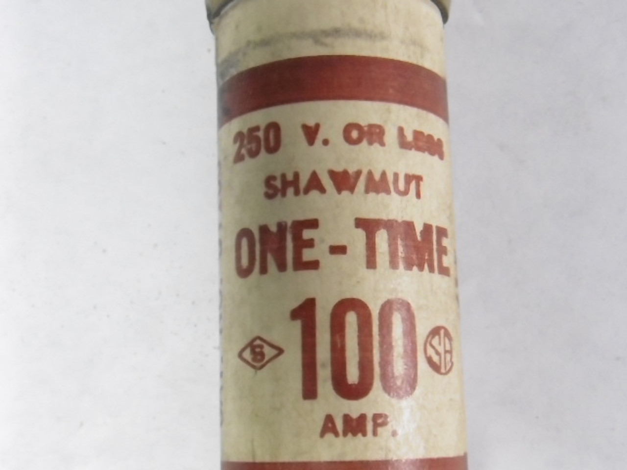 Shawmut OT100 One Time Fuse 100A 250V USED