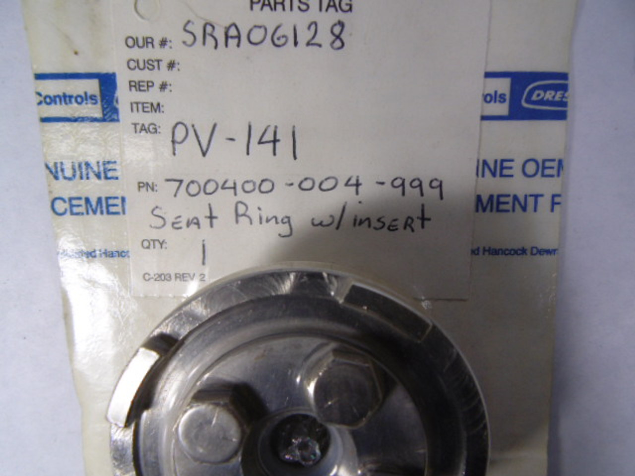 Dresser 700400-004-999 Seat Ring With Insert ! NWB !