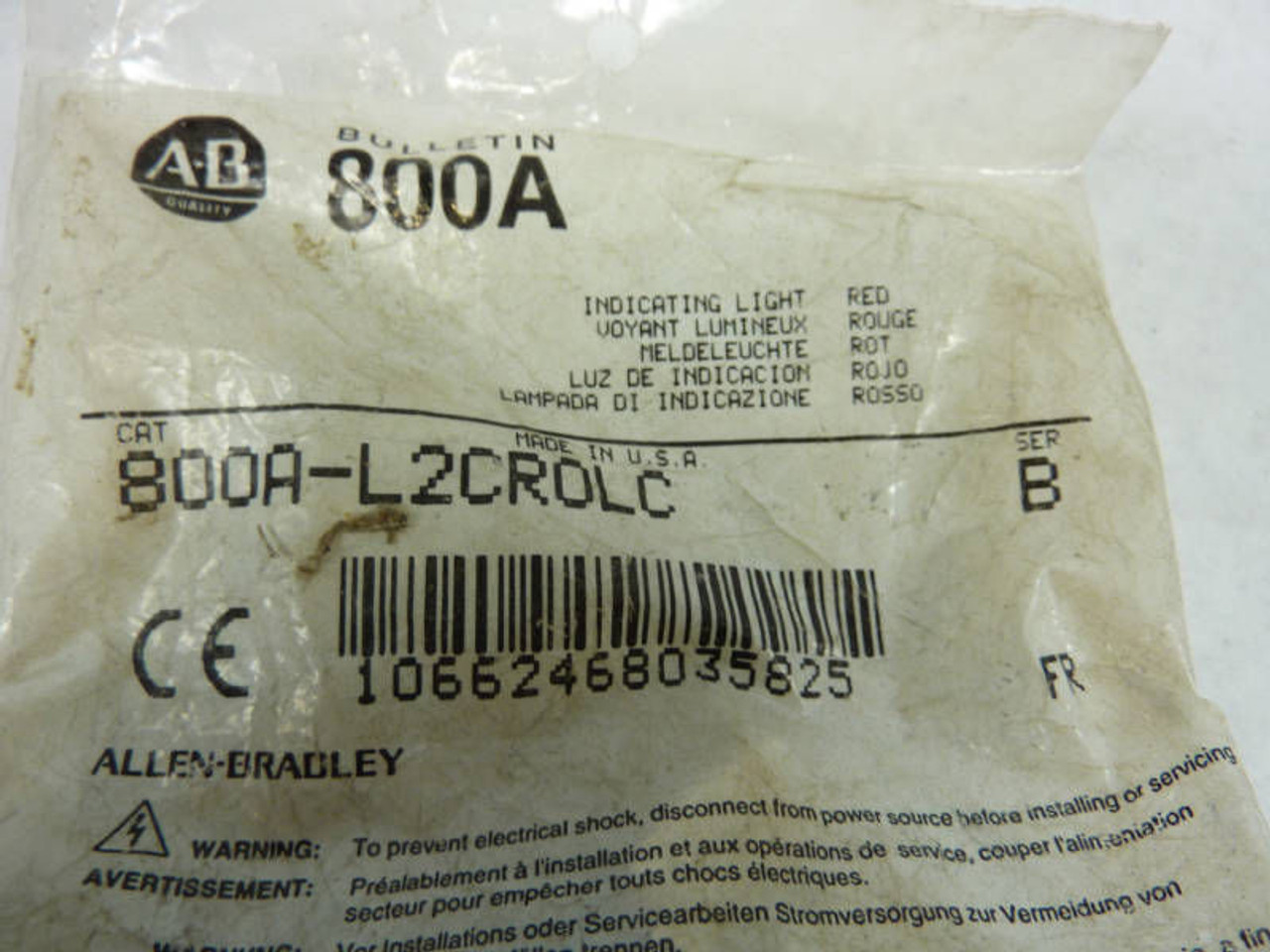 Allen-Bradley Indicating Light 800A-L2CROLC ! NWB !