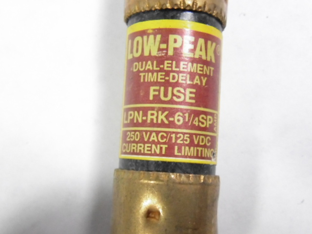 Low-Peak LPN-RK-6-1/4SP Dual Element Time Delay Fuse 6-1/4A 250V USED
