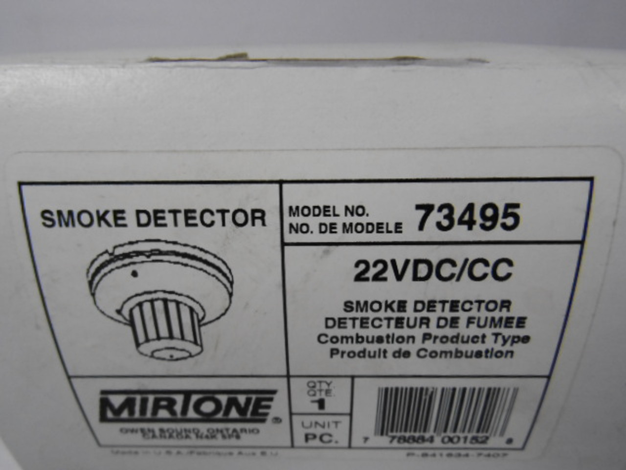 Mirtone 73495 Smoke Detector 22 VDC / CC No Base ! NEW !