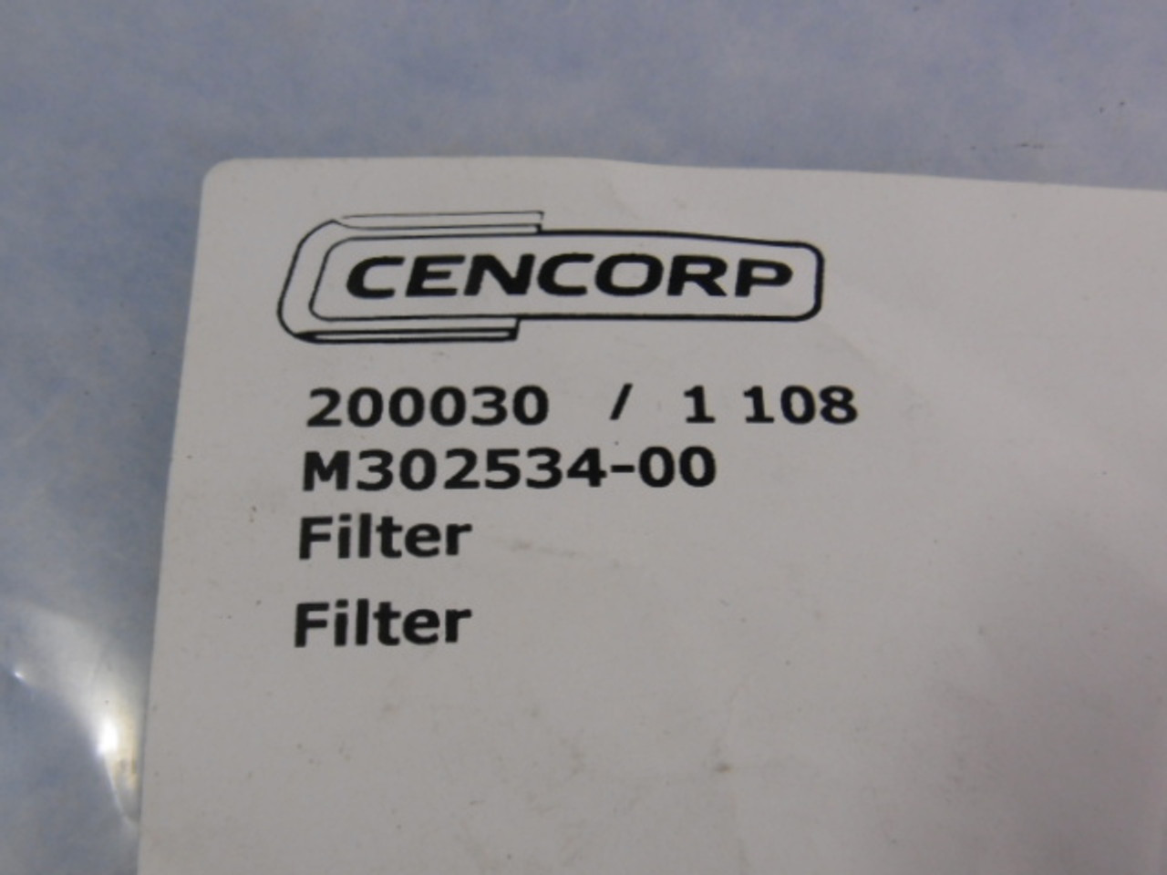 Cencorp 200030/1 108 Filter Sheet *Sold Individually* ! NOP !