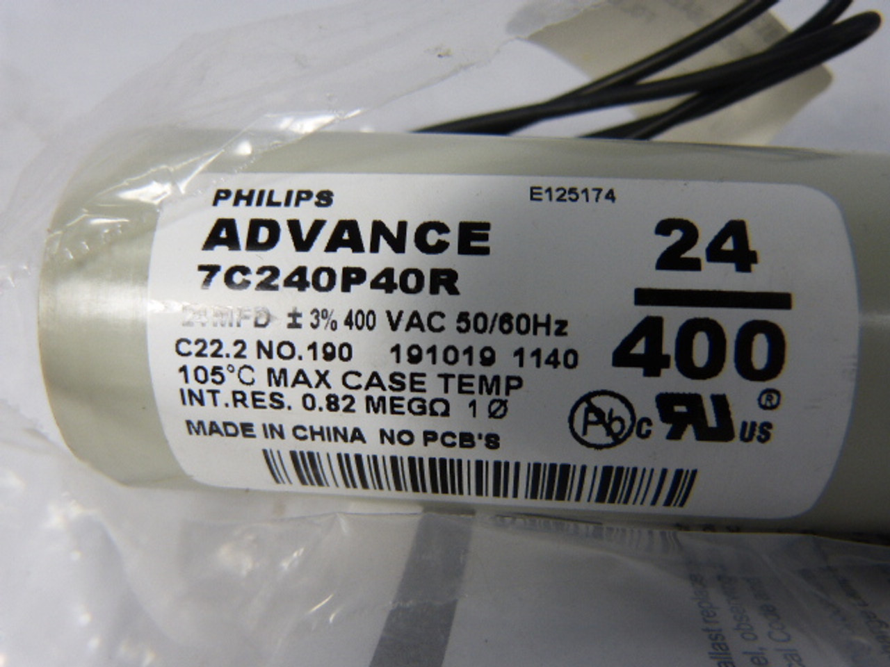 Advance 7C280P30RA/1901301181112 Capacitor 28mfd 300VAC Int. Res. 0.82 ! NWB !