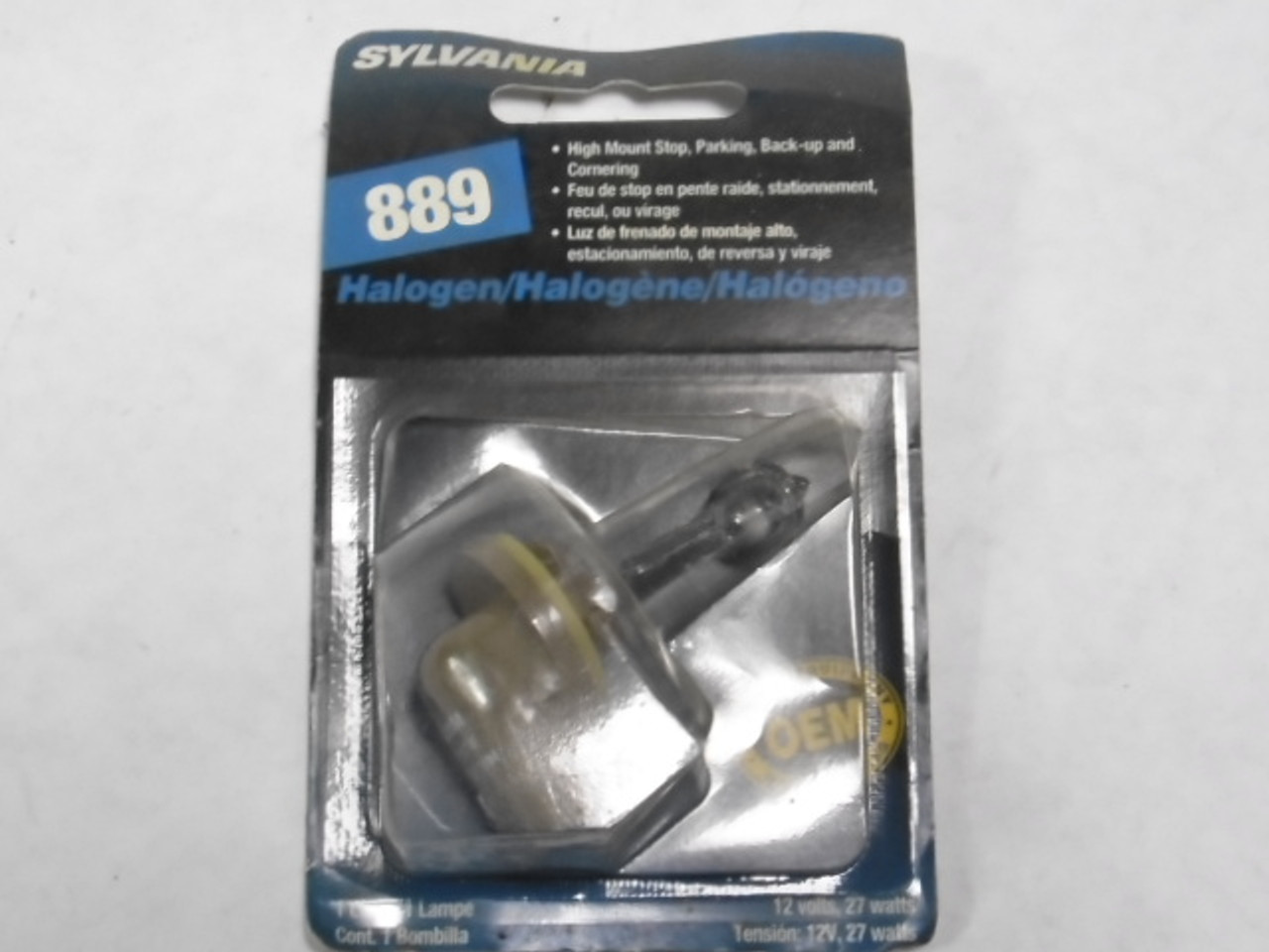 Sylvania 889 Basic Clear Halogen Fog Bulb 12.8V 2.1A 26.9W ! NEW !