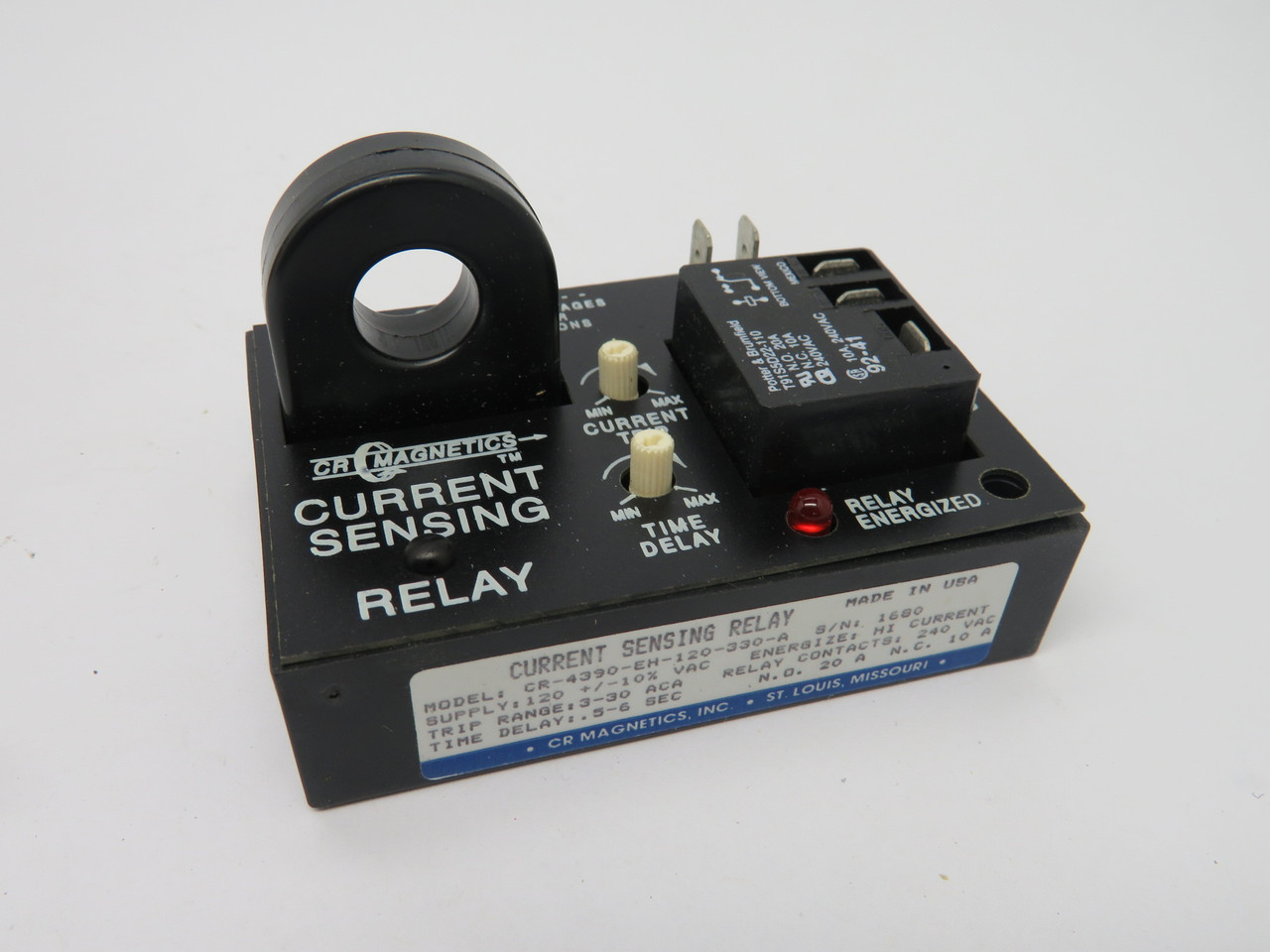 CR Magnetics CR4390-EH-120-330-A Current Sensing Relay 120V AC NEW