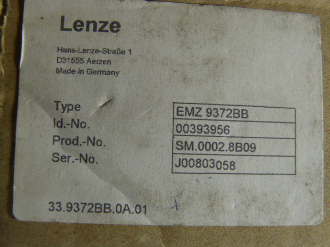 Lenze EMZ9372BB Diagnosis Terminal 1.5 Cable NEW