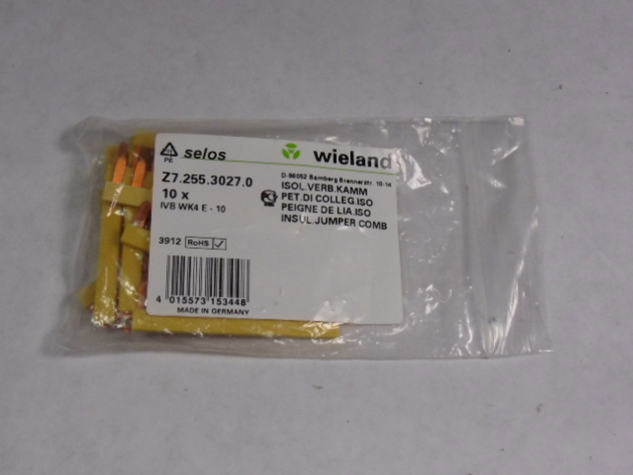 Wieland Z7.255.3027.0 Insulated Jumper Connector 10-Pack ! NWB !