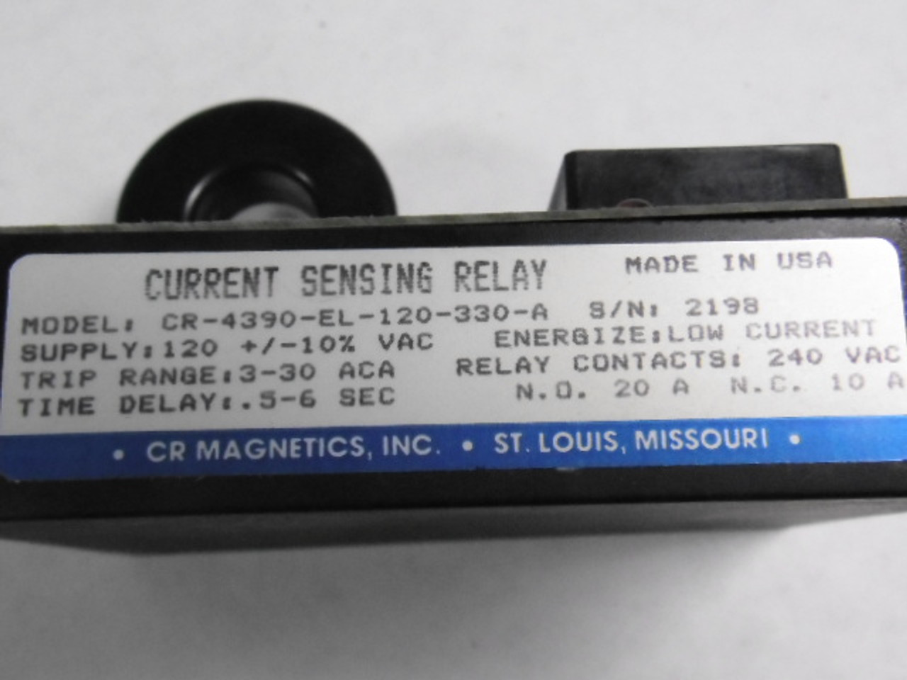 CR Magnetics CR4390-EL-120-330-A Current Sensing Relay 120V AC ! NEW !